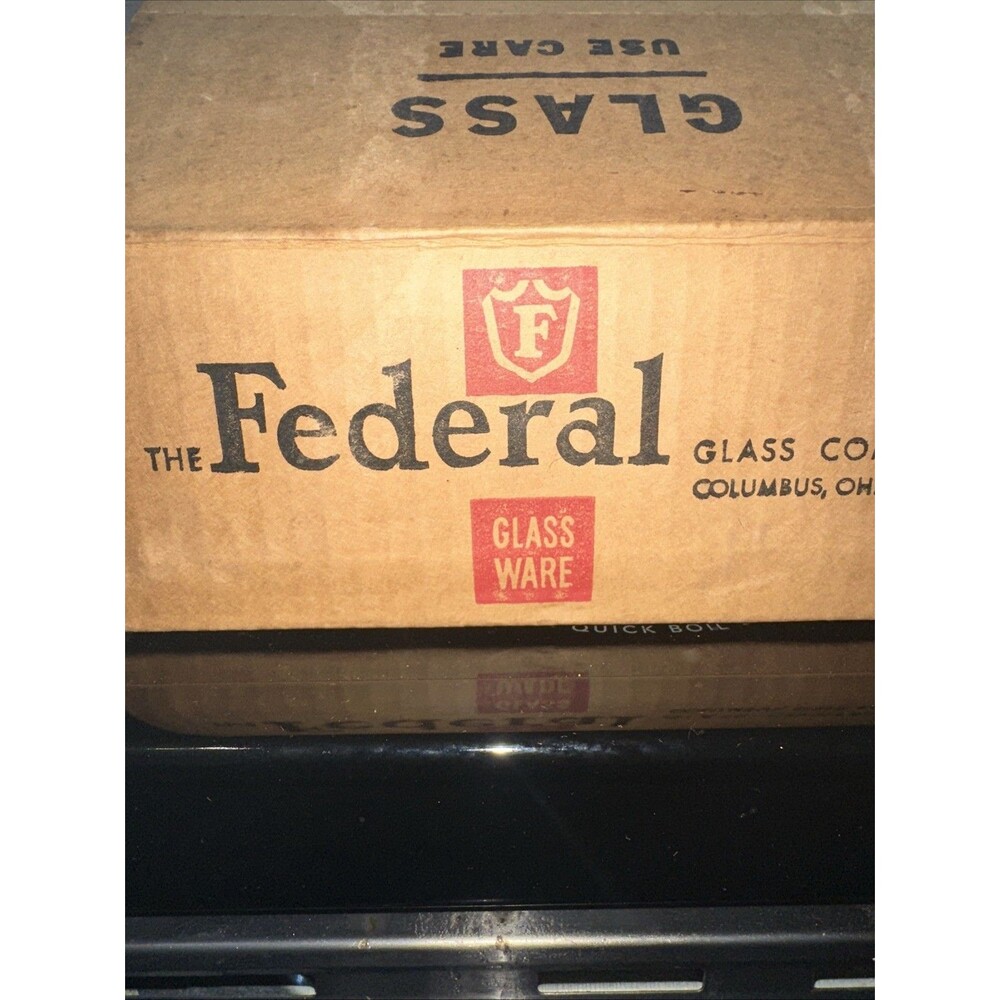 VTG Federal Glass Homestead Wheat Cups Bulk Lot 24 Mint Condition Original Box